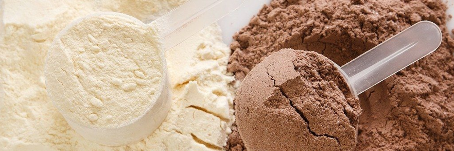 Two scoops of whey protein powder, ideal for weight loss, muscle building, and supporting heart health with a high-protein supplement.